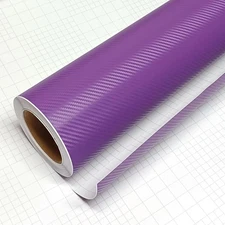DIYAH 3D Purple Carbon Fiber Film Twill Weave Vinyl Sheet Roll Wrap DIY Decal...