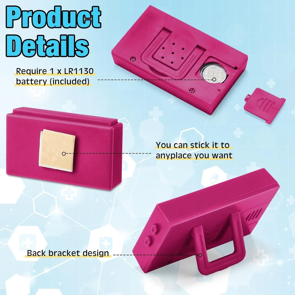 3 Pcs Mini Digital Clock Small Magnetic Digital Clock Stick on Battery Operated - Image 4 of 4