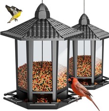 2 Pack Bird Feeders Outdoor Hanging Retro Pagoda Fun Installation Bird Feeder