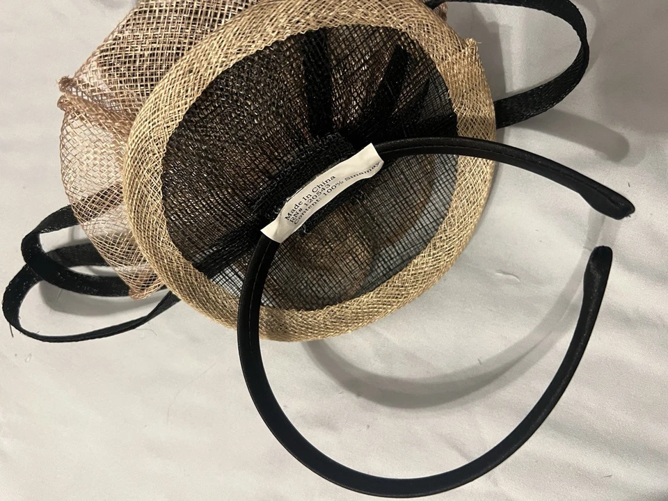 SF542 (marfil) Kentucky Derby Iglesia Boda Pascua Fiesta del té Sinamay Fascinator Foto 3 de 4