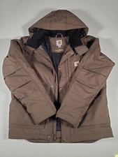 Carhartt Full Swing Cryder Jacket Mens Large Brown Insulated Hooded Coat 103372