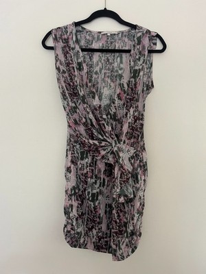 IRO Sleeveless Crossover V-Neck Abstract Draped Zilla Dress Size 1 / Small