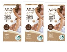 Lot Of 3 - Nad'S Eco Wax Strip Kit 24CT- Women Body, Face  Bikini Waxing Vegan