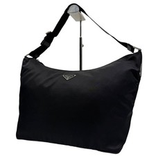 Borsa a tracolla PRADA tessuto nylon tela nera donna tracolla autentica