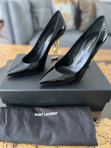 Women’s High Heels Saint Laurent YSL OPYUM PUMPS IN PATENT LEATHER Size UK4 EU37