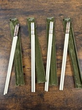 Set Of 4 Art Deco 2 Tone Christofle Paris France Chopsticks In Sheath Beautiful