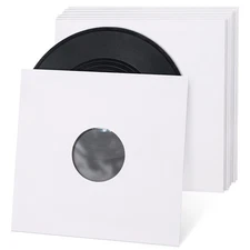 Facmogu 20PCS 12in White Paper & Poly Lined Record Inner Sleeves, 110gsm LP