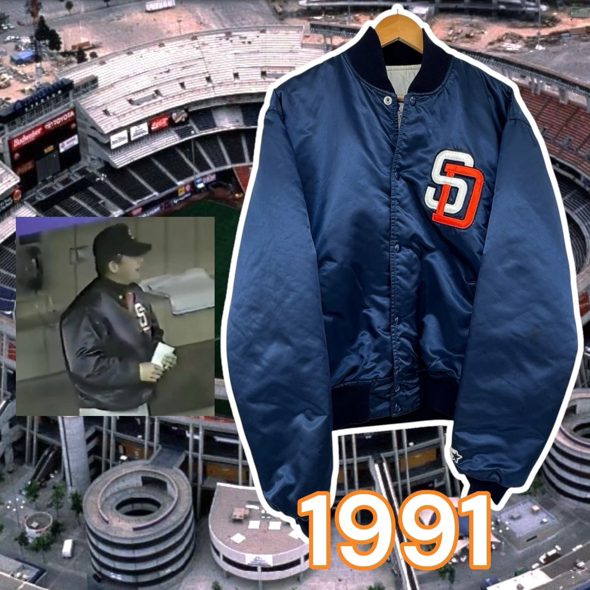 サンディエゴ・パドレス ボンバージャケット ネイビー Blue San Diego Padres MLB Jackets for sale | eBay