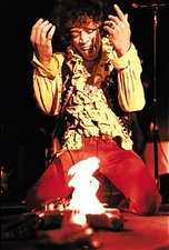 11x17 Jimi Hendrix Photo Poster Rock Legend Burning Guitar 1967 Photography