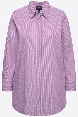 Ulla Popken Damen große Größen Hemdbluse Streifen Hemdkragen Langarm 832750