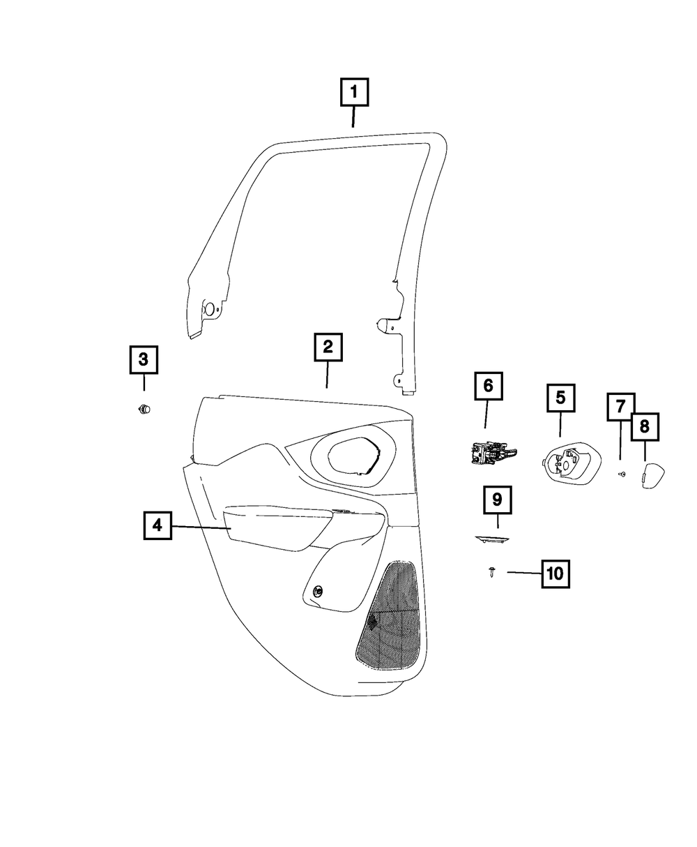 Genuine Mopar Rear Door Trim Panel Left 6CH771T5AB