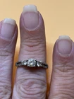Sterling Silver 925 Three Stone CZ Band Ring Vintage Sz 9 NR
