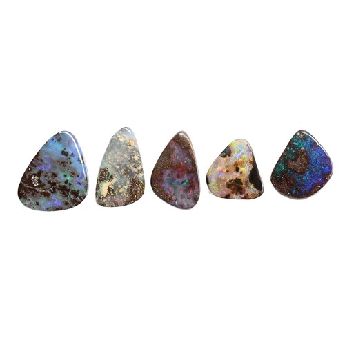 Boulder opal 11.83ct set of 5 Australian natural solid loose stone Winton parcel