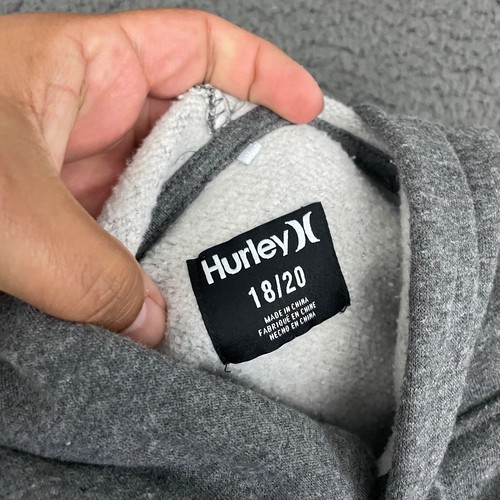 Hurley Hoodie Sweatshirt Boys Large 18/20 Gray Graphic Cotton Blend Beach - Picture 5 of 8