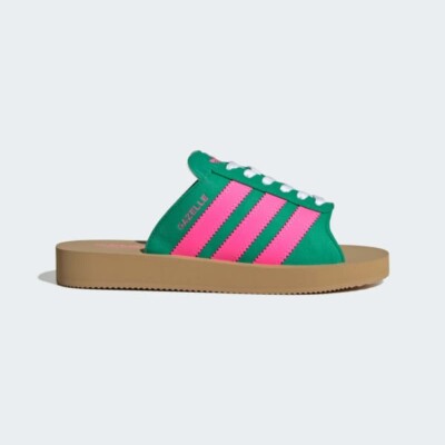 ■adidas■ Gazelle Beach Green Pink JQ7443 adidas WMNS Gazelle Beach Slides Court Green JQ7443 Women's