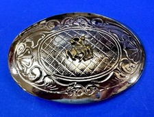 Vintage Cowboy Saddle Bronc Western Small Center Figure Belt Buckle