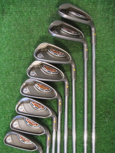 PING G10 YELLOW DOT IRONS 4-9-UW-SW, NO PW, PING AWT REGULAR FLEX STEEL SHAFTS - Picture 19 of 22