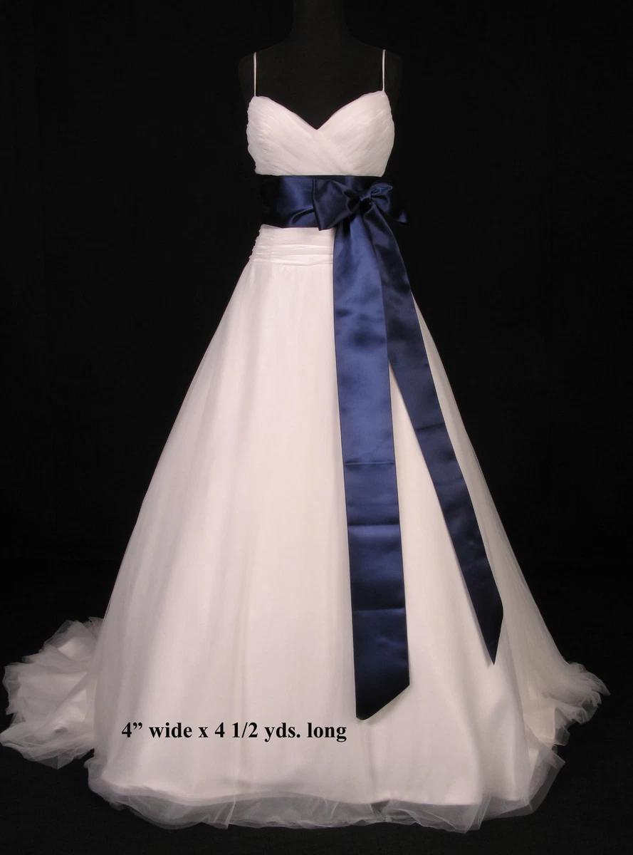 Navy blue top sash belt