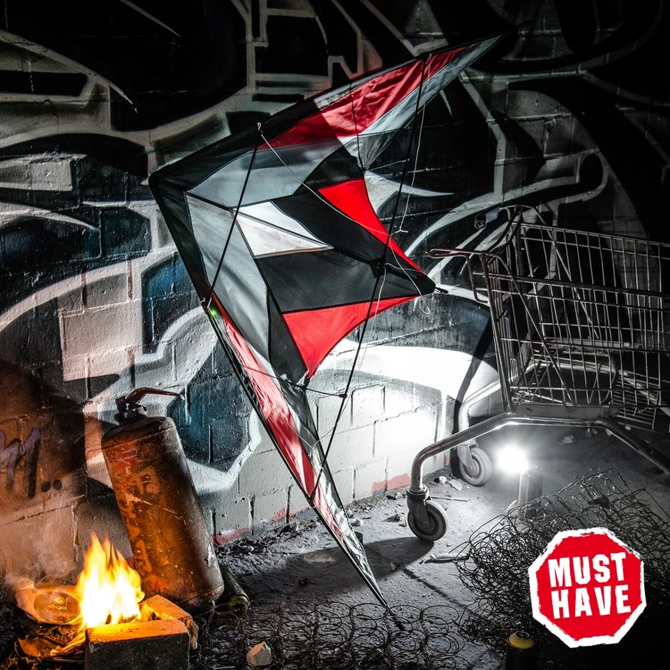 CIM Lenkdrachen Katana Red Drachen 170cm x 90cm inkl. Steuerleinen Flugdrachen - Bild 3 von 4