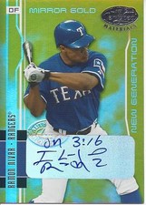 2003 Leaf Certified Materials Mirror Gold Autographs R Nivar 254 Rangers 09/25