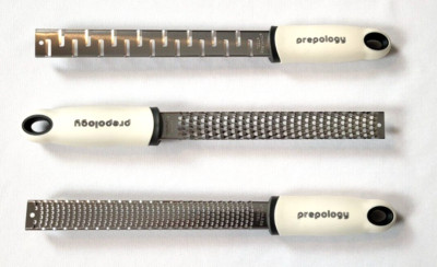 Prepology NEW Set of 3 Fine, Ribbon, and Coarse Graters Zesters Eggshell