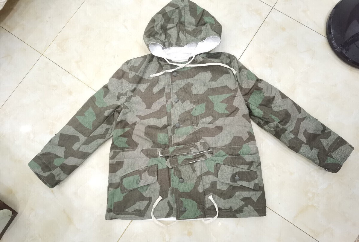 WW2 German Splinter Camo Padded Parka - Winter Jacket Coat Reversible Repro New