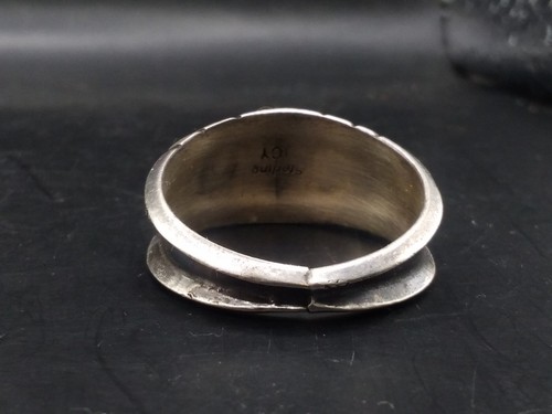 Anillo Navajo Vintage Plata de Ley Firmado Talla Aprox Z+1 - Imagen 4 de 7