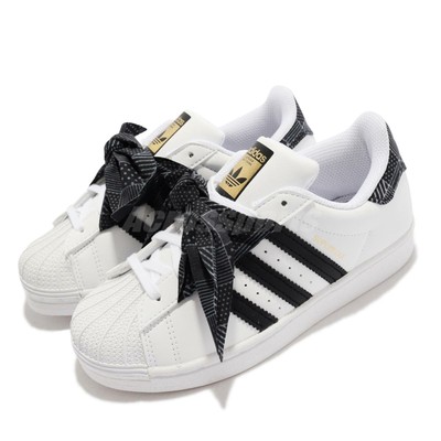 adidas Originals Superstar J White Black Ribbon Kids Preschool Casual Q47379  | eBay
