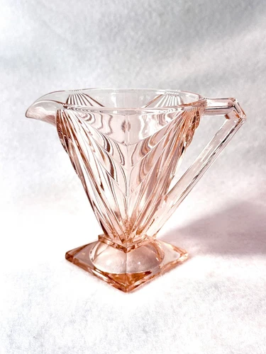 Antique Pink Depression Glass Creamer - PYRAMID PATTERN - Indiana Glass Co.