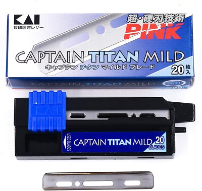 Kai Captain Titan Mild PINK Artist Club Blades by Kai Razors B-CAPT Refill 20
