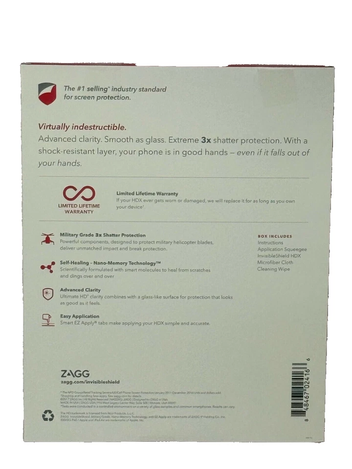 ZAGG InvisibleShield Film TPU Screen Protector HDX for iPad 5 iPad 6 iPad Pro - Image 3 of 3
