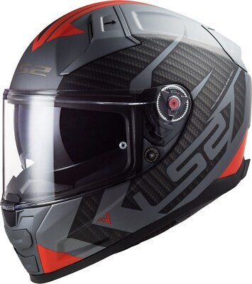 LS2 FF811 Splitter Gr. S Matt titanium red Motorradhelm Integralhelm rot grau