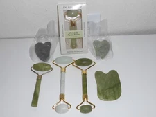 Jade Stone Roller Massage Facial Beauty Aid Lot of 7 Tools Face Contouring