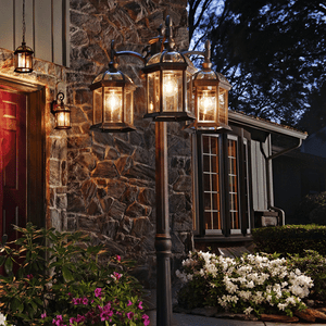 outdoor post light lamp rust finish garden yard driveway lamppost 3