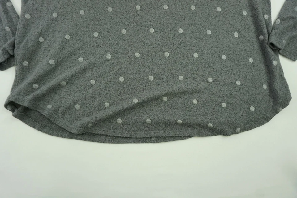 Maurices 24/7 свитер женщин серый плюс 2 X тянуть над V шеи в горошек длинным рукавом - Изображение 2 из 4