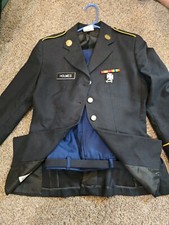 US Army Women's Enlisted Army Service Uniform ASU Dress Blue Jacket Coat Sz 10mp