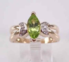 2Ct Marquise Cut Lab Created Green Peridot Solitaire Ring 14K Yellow Gold Plated