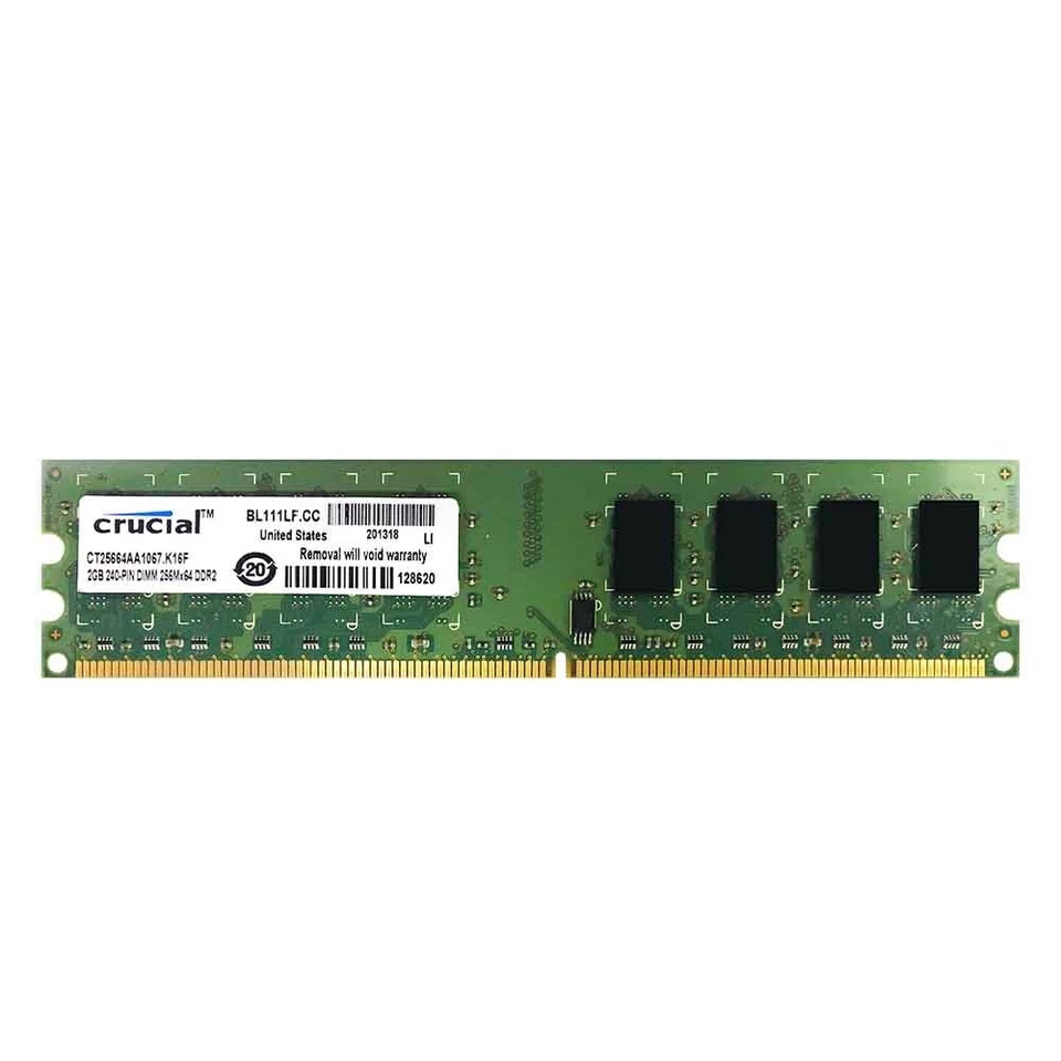 2GB DDR2 1066MHz PC2-8500U OverClock Gaming Memory DIMM Desktop RAM For Crucial - Image 3 of 4