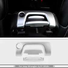 ABS Silver Armrest Storage Box Switch Cover Trim For 2018-2023 Jeep Wrangler JL