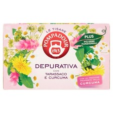 Pompadour le tisane plus depurativa con tarassaco e curcuma 18 x 2,2 g Codice C