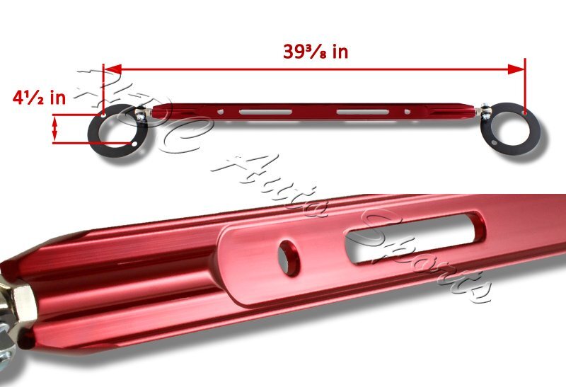 For 19922001 Honda Prelude Front+Rear Upper Red Aluminum Tower Brace