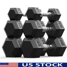 5lb 10lb 15lb Hex Dumbbell Set Weights Home Gym Full-Body Workout Non-Slip Grip