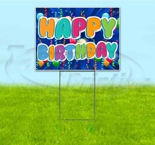 HAPPY BIRTHDAY 18x24 Yard Sign WITH STAKE Corrugated Bandit BUSINESS CELEBRATION