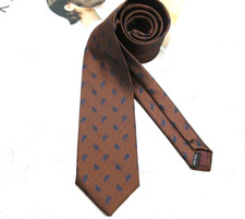 New Classic Paisley Blue Brown JACQUARD WOVEN 100 Silk Men's Necktie Tie