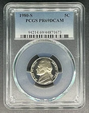 1980-S Proof Jefferson Nickel PCGS PR-69 DCAM, Buy 3 Items, Get $5 Off!!