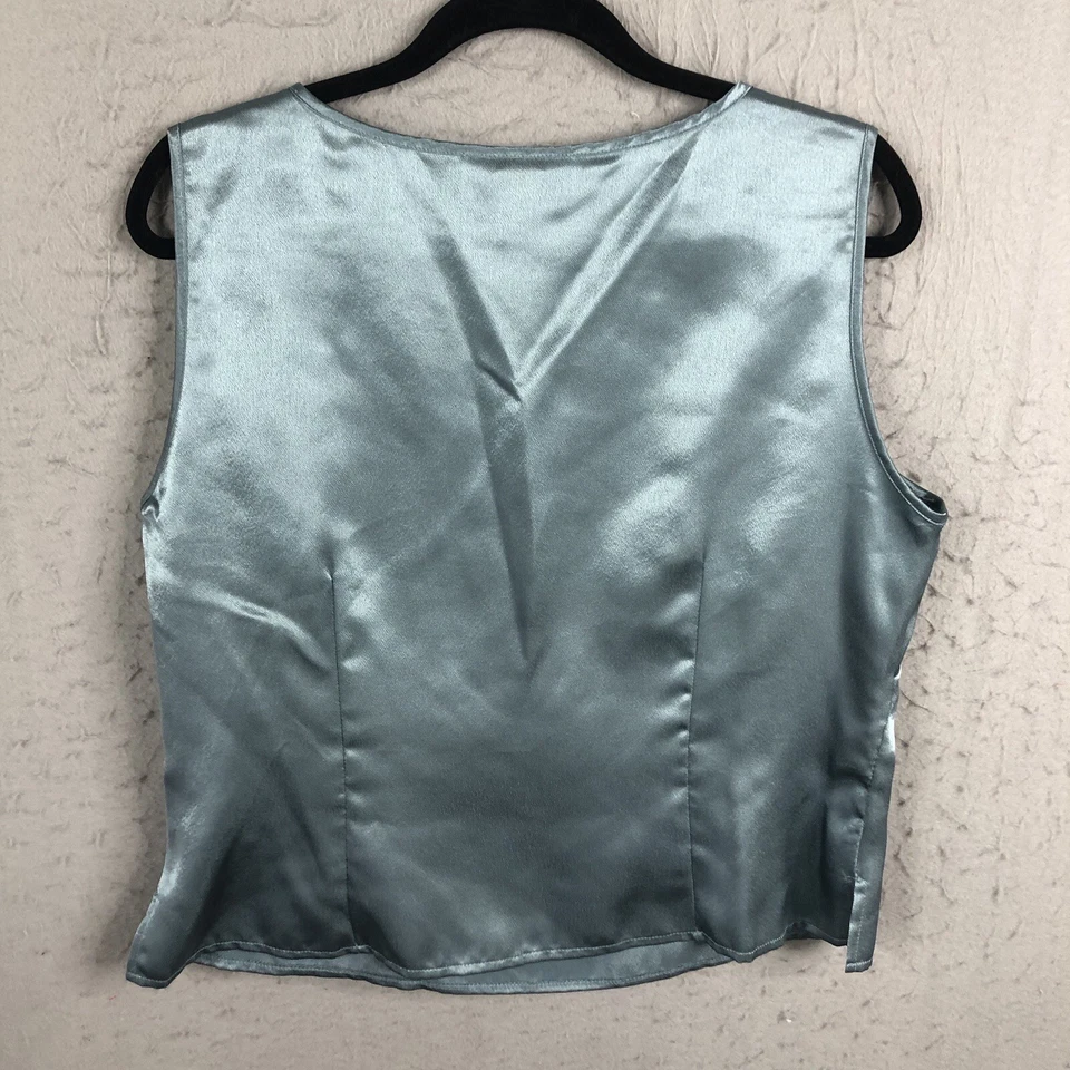 Топ женский Danny & Nicole 14 синий блестящий атласная подкладка офис карьерное событие - Изображение 3 из 4