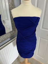 Ladies Size 12 Blue Strapless Bodycon Dress By Lipsy 
