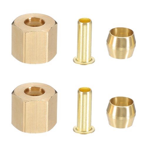 30Pcs Brass Compression Fitting Assortment Kit 1/4" Compression Sleeves Ferrules