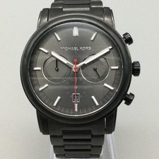 Michael Kors Mens Watch 43mm Black Gray Chronograph Date MK-8371 New Battery 7"