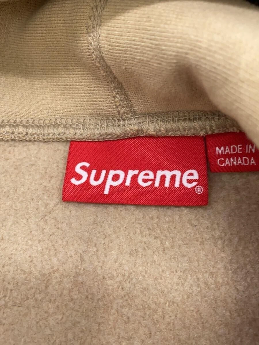Felpa Supreme con cappuccio M cotone beige usata